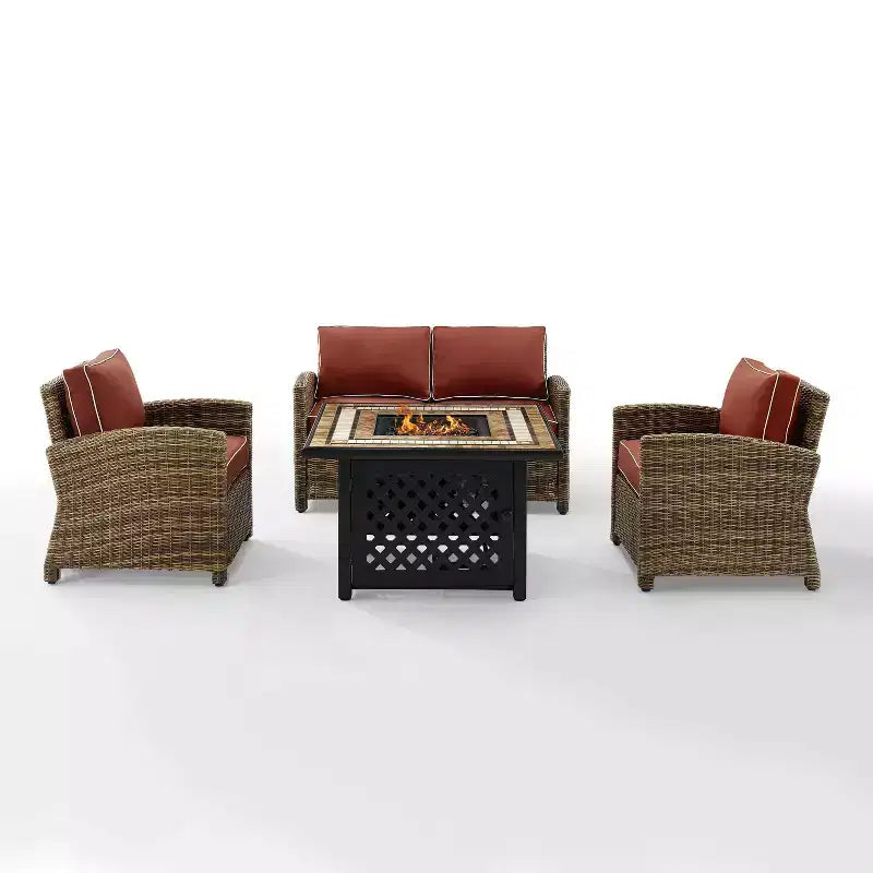 Conjunto de brasero de acero para exteriores Bradenton de 4 piezas - Crosley