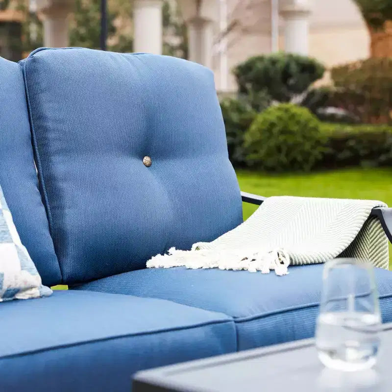 Conjunto de patio de 2 piezas con sofá biplaza y mesa de centro - Patio Festival