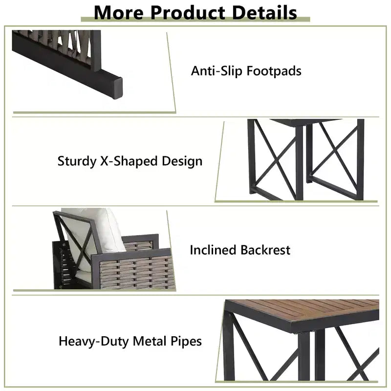 Conjunto de muebles de ratán para patio Costway, de 3 piezas, con mesa de centro de madera de acacia y 2 sillas, para el jardín