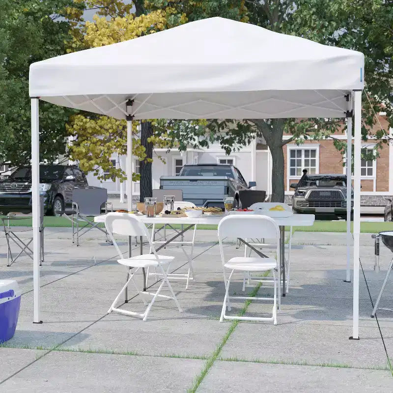 Conjunto para eventos/exteriores Emma and Oliver con cenador desplegable con bolsa de transporte, mesa plegable en dos y 4 sillas plegables