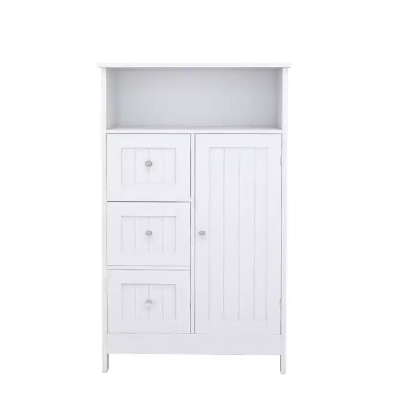 Bathroom Freestanding Storage Cabinet with 3 Drawers and 1 Door, White