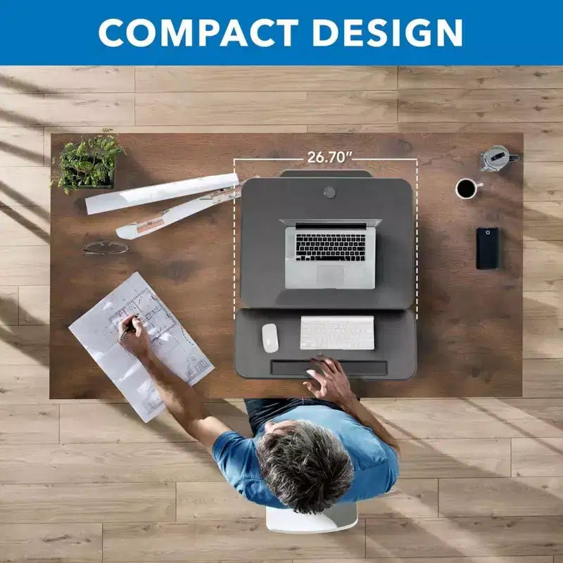 Sit Stand Desk Converter, Ergonomic Height Adjustable Tabletop Standing Desk