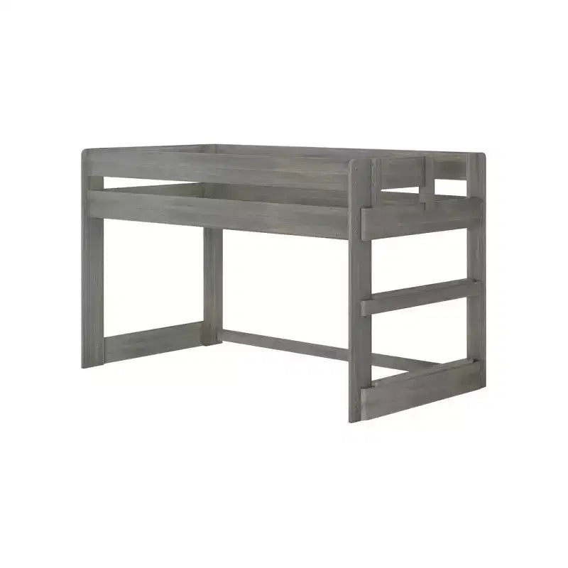 Modern Farmhouse Solid Wood Low Twin Loft Bed for Kids