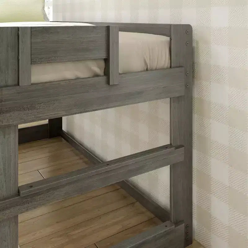 Modern Farmhouse Solid Wood Low Twin Loft Bed for Kids