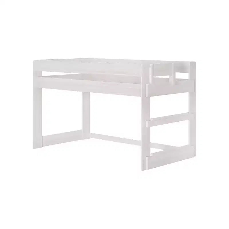 Modern Farmhouse Solid Wood Low Twin Loft Bed for Kids