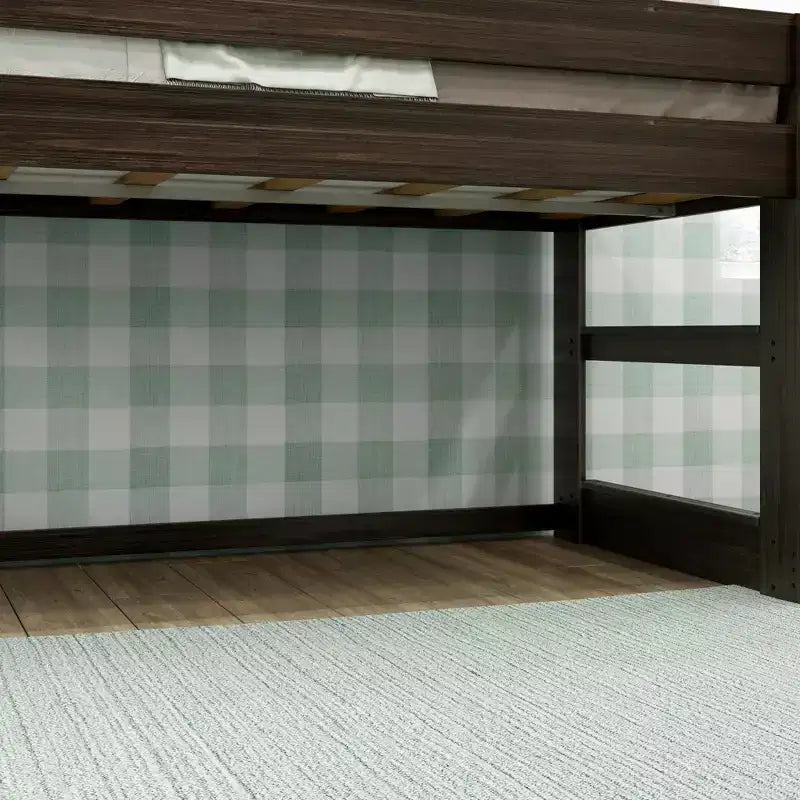Modern Farmhouse Solid Wood Low Twin Loft Bed for Kids