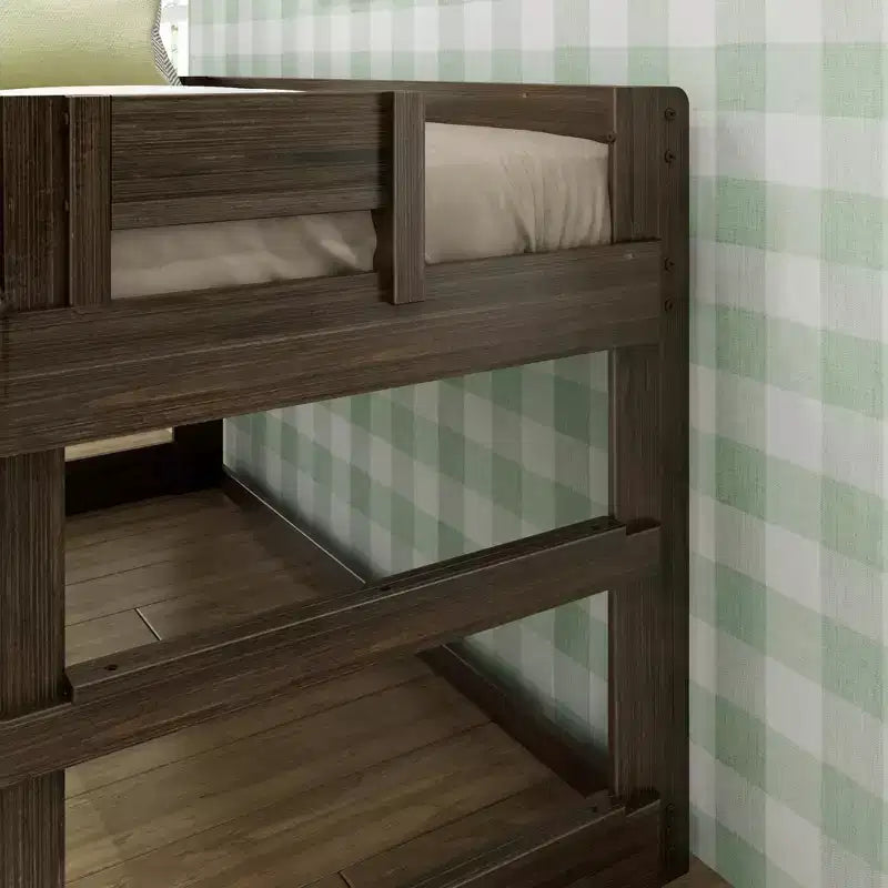 Modern Farmhouse Solid Wood Low Twin Loft Bed for Kids