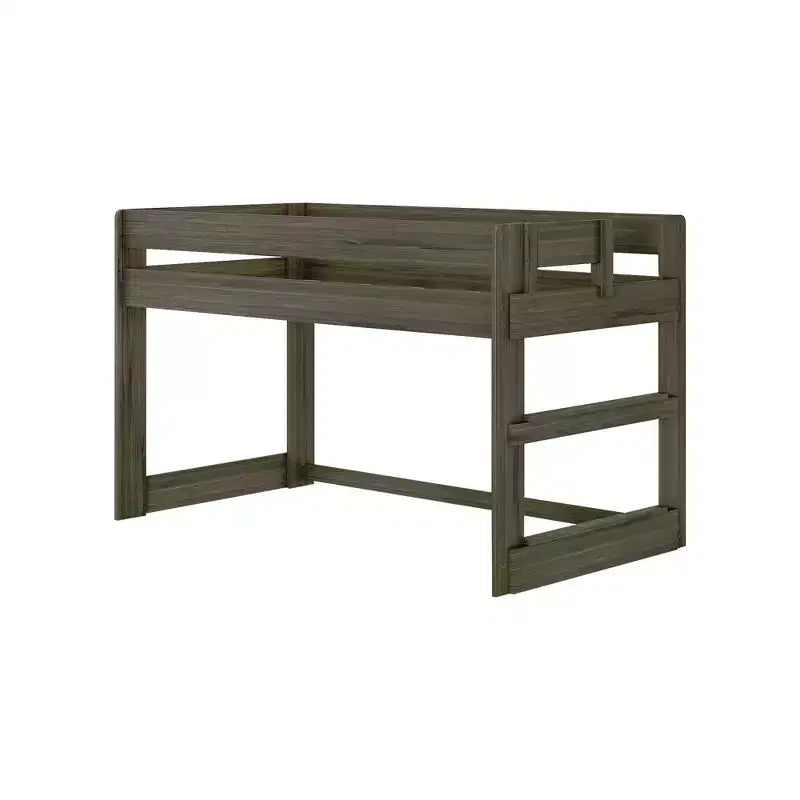 Modern Farmhouse Solid Wood Low Twin Loft Bed for Kids