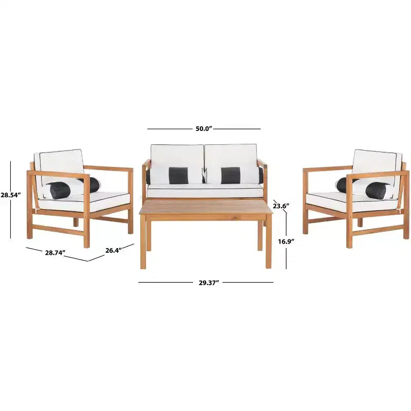 Montez 4 Piece Patio Set - Indoor/Outdoor - PAT7030 - Safavieh