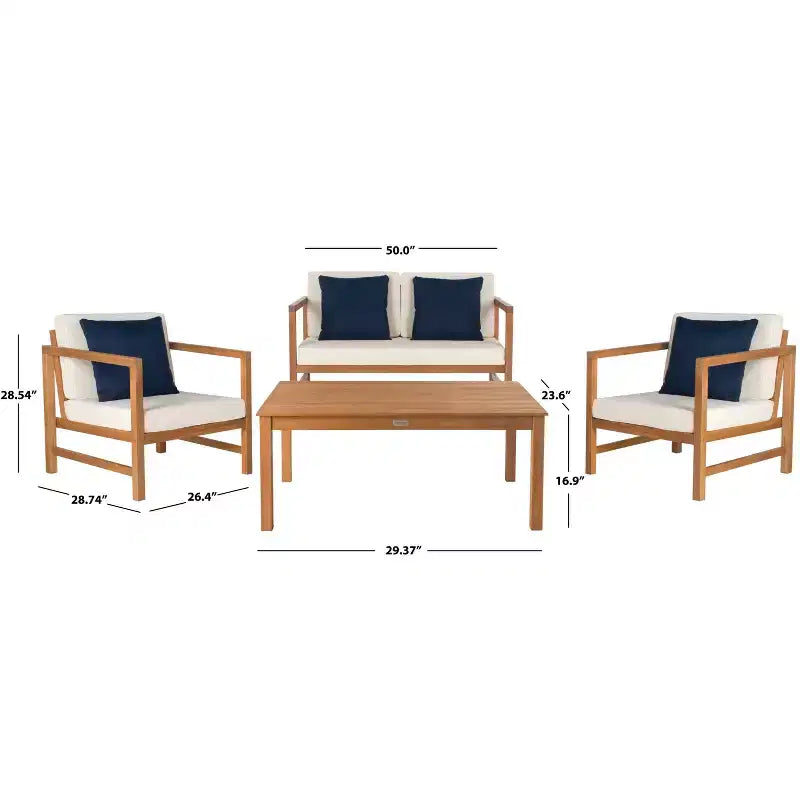 Montez 4 Piece Patio Set - Indoor/Outdoor - PAT7030 - Safavieh