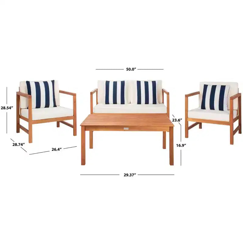 Montez 4 Piece Patio Set - Indoor/Outdoor - PAT7030 - Safavieh