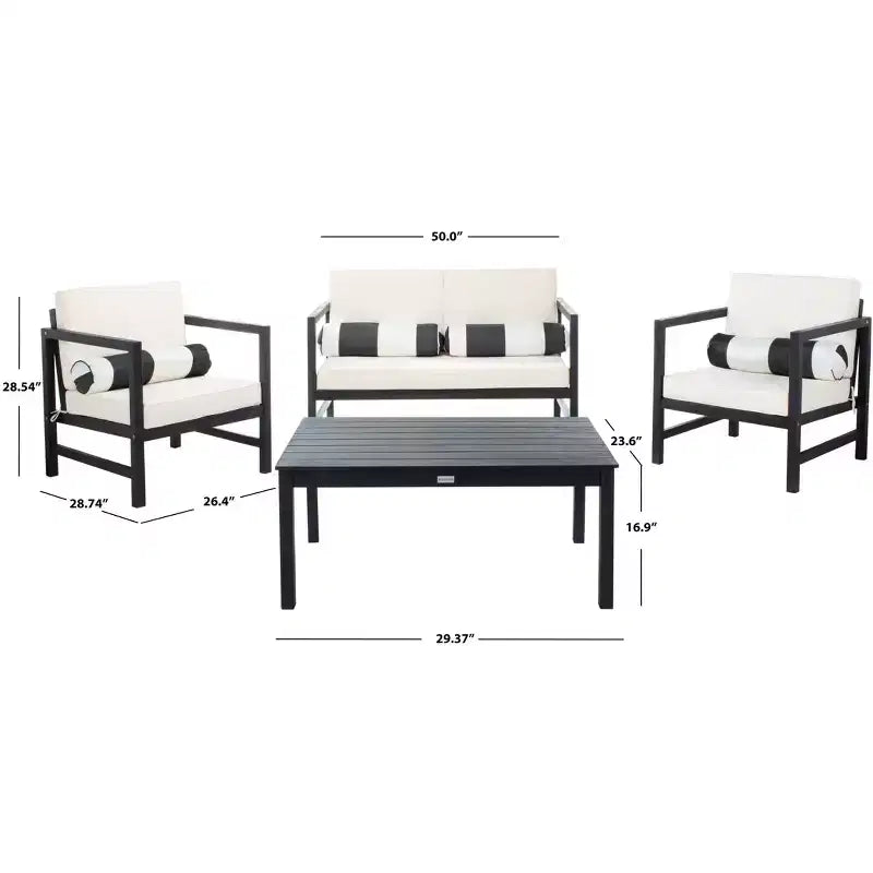 Montez 4 Piece Patio Set - Indoor/Outdoor - PAT7030 - Safavieh