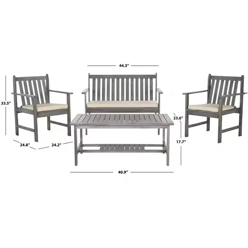 Ensemble de jardin Burbank 4 pièces - intérieur/extérieur - PAT7006 - Safavieh