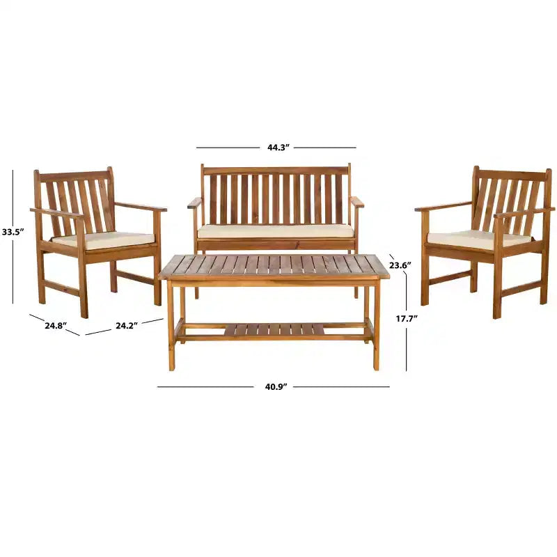 Ensemble de jardin Burbank 4 pièces - intérieur/extérieur - PAT7006 - Safavieh