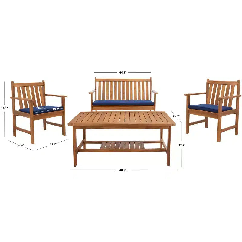 Ensemble de jardin Burbank 4 pièces - intérieur/extérieur - PAT7006 - Safavieh