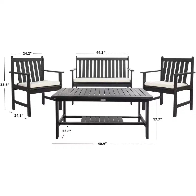 Ensemble de jardin Burbank 4 pièces - intérieur/extérieur - PAT7006 - Safavieh