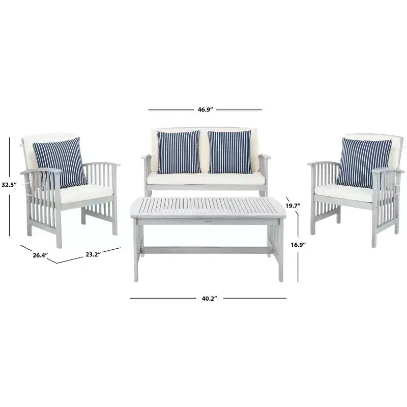 Ensemble de patio Rocklin de 4 pièces - intérieur/extérieur - PAT7007 - Safavieh