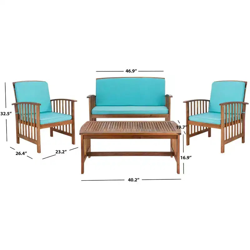 Ensemble de patio Rocklin de 4 pièces - intérieur/extérieur - PAT7007 - Safavieh