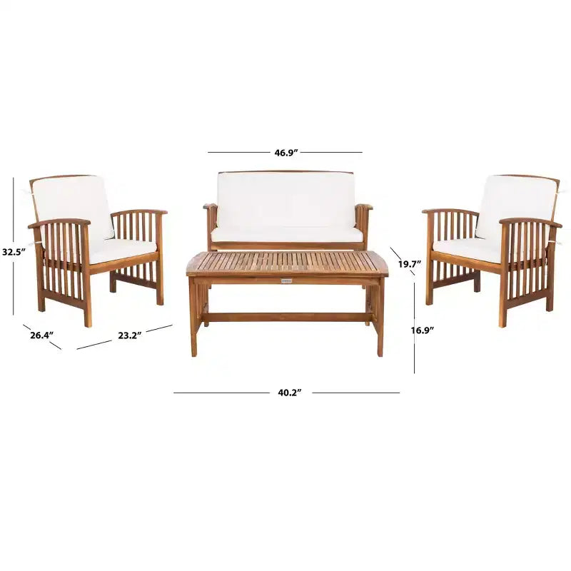 Ensemble de patio Rocklin de 4 pièces - intérieur/extérieur - PAT7007 - Safavieh