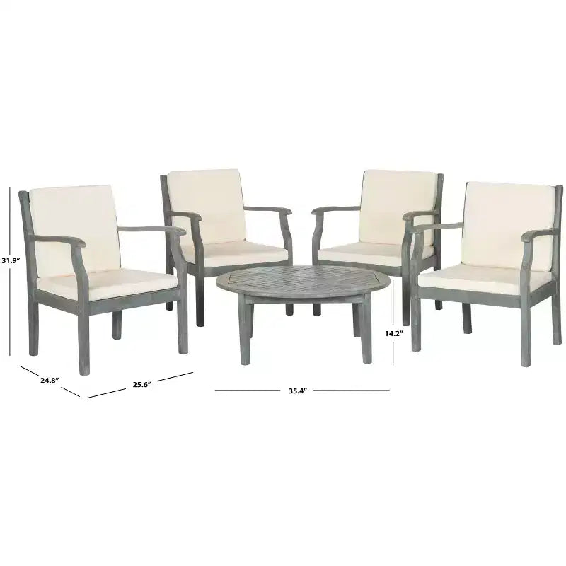 Juego de asientos de patio Anaheim de 5 piezas con mesa de centro - Interior/exterior - PAT6718 - Safavieh