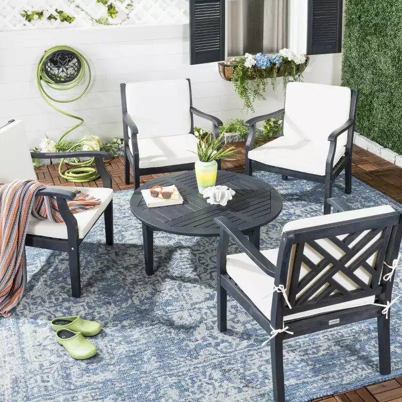 Juego de asientos de patio Anaheim de 5 piezas con mesa de centro - Interior/exterior - PAT6718 - Safavieh