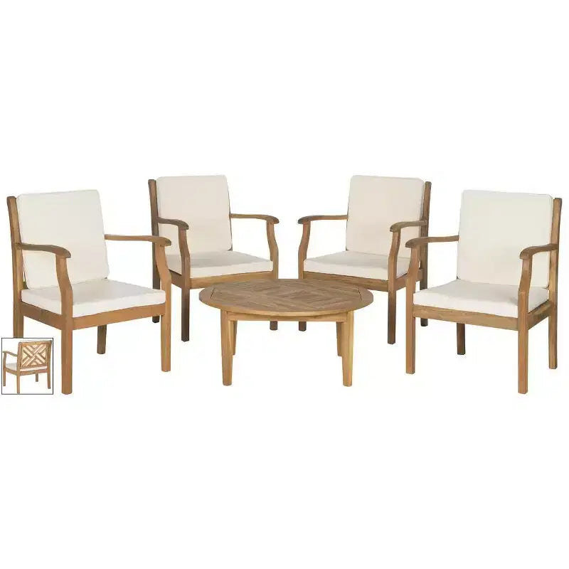 Anaheim 5-teiliges Kaffeetisch-Sitzset für die Terrasse - Innen-/Außenbereich - PAT6718 - Safavieh