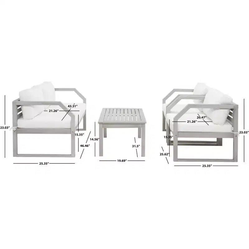 Conjunto de sala de 4 piezas Dren - Interior/exterior - PAT7067 - Safavieh