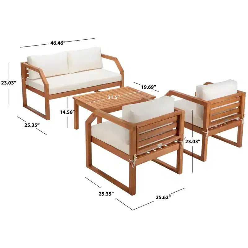 Conjunto de sala de 4 piezas Dren - Interior/exterior - PAT7067 - Safavieh