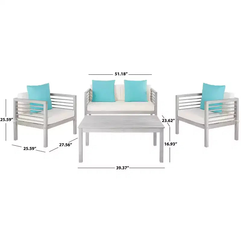 Conjunto de patio de 4 piezas Alda - Interior/exterior - PAT7033 - Safavieh