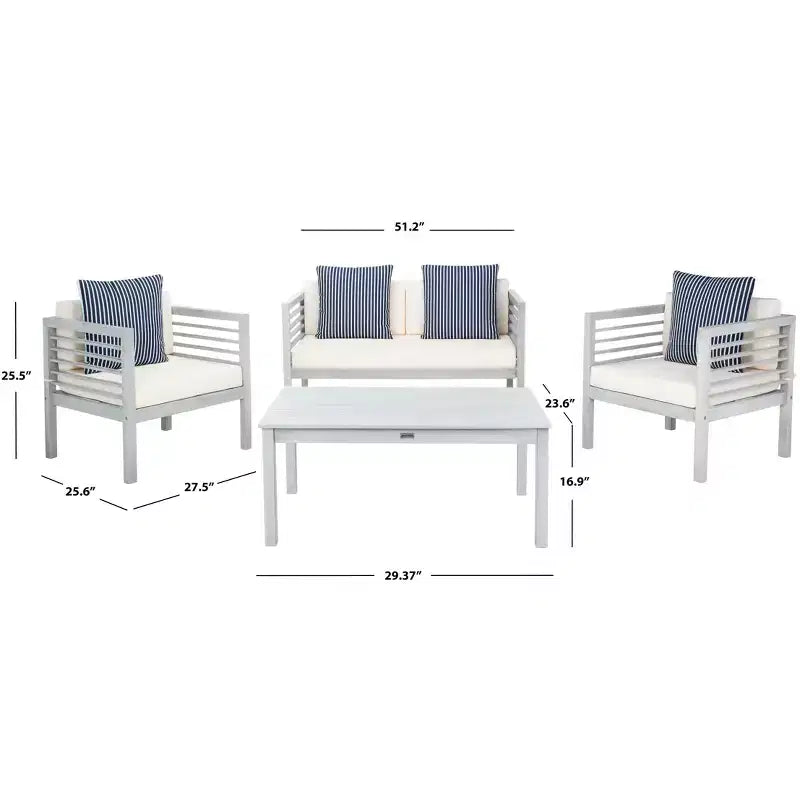 Conjunto de patio de 4 piezas Alda - Interior/exterior - PAT7033 - Safavieh