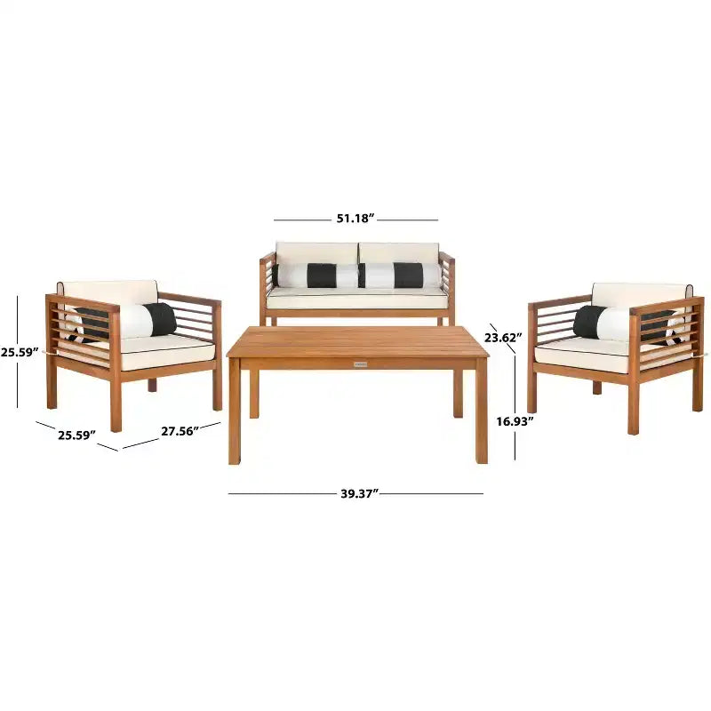 Conjunto de patio de 4 piezas Alda - Interior/exterior - PAT7033 - Safavieh