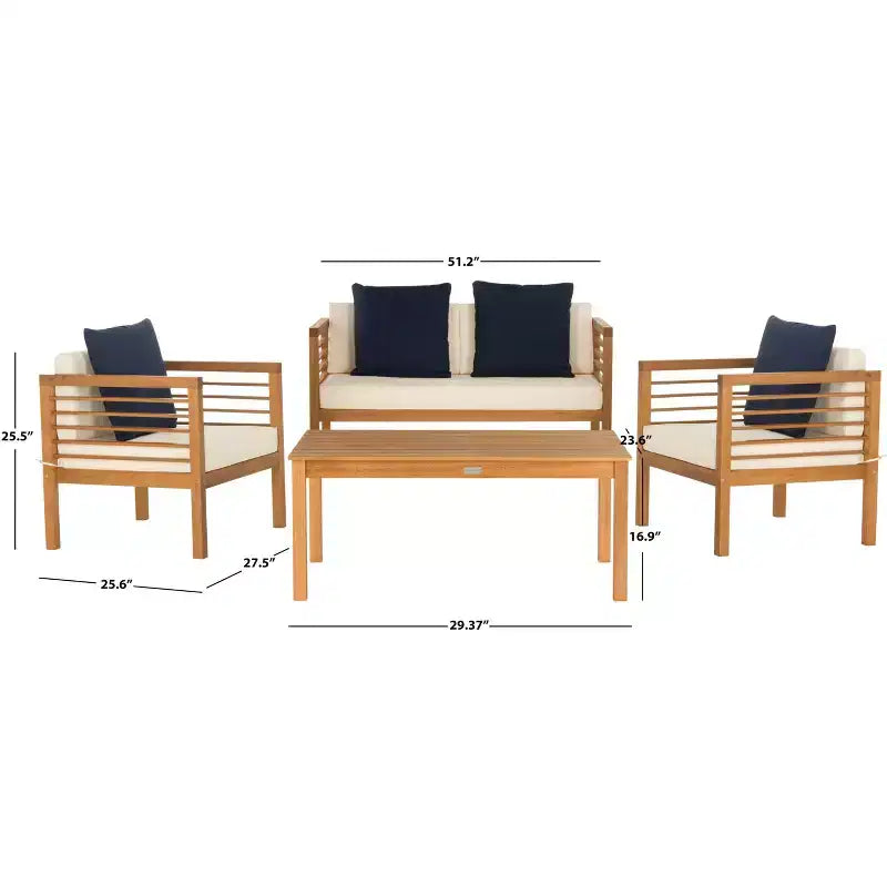Conjunto de patio de 4 piezas Alda - Interior/exterior - PAT7033 - Safavieh