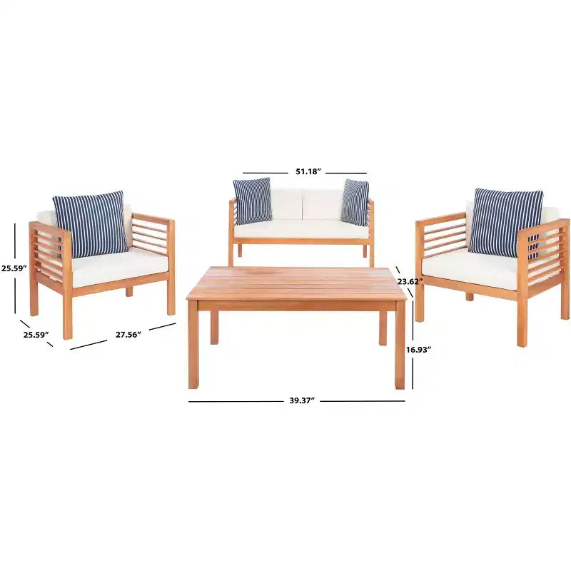 Conjunto de patio de 4 piezas Alda - Interior/exterior - PAT7033 - Safavieh
