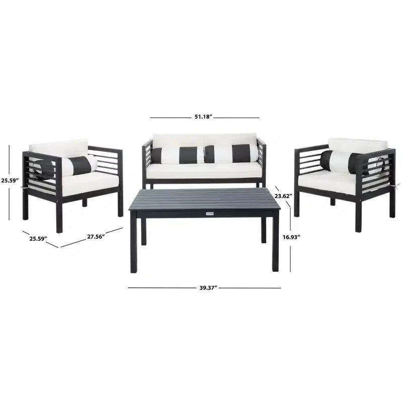 Conjunto de patio de 4 piezas Alda - Interior/exterior - PAT7033 - Safavieh