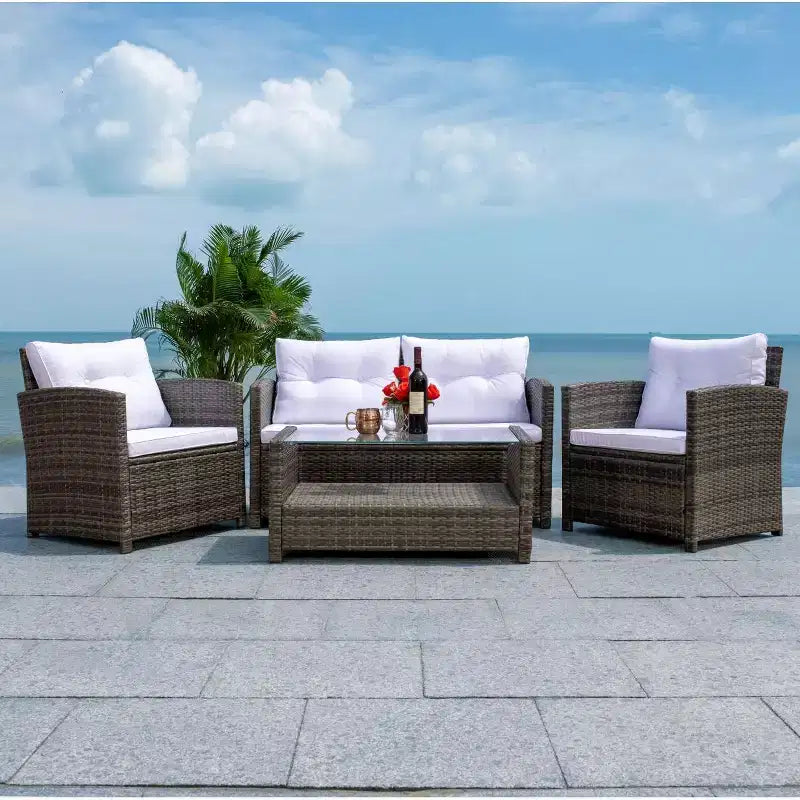 Conjunto de sala de 4 piezas Vellor - Interior/exterior - PAT7516 - Safavieh