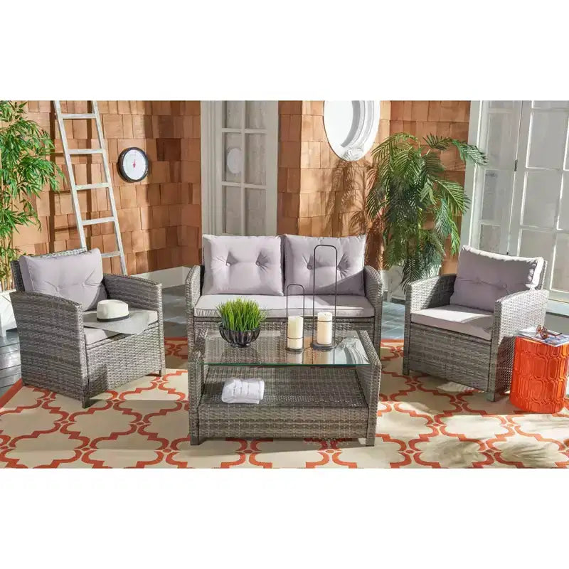 Conjunto de sala de 4 piezas Vellor - Interior/exterior - PAT7516 - Safavieh
