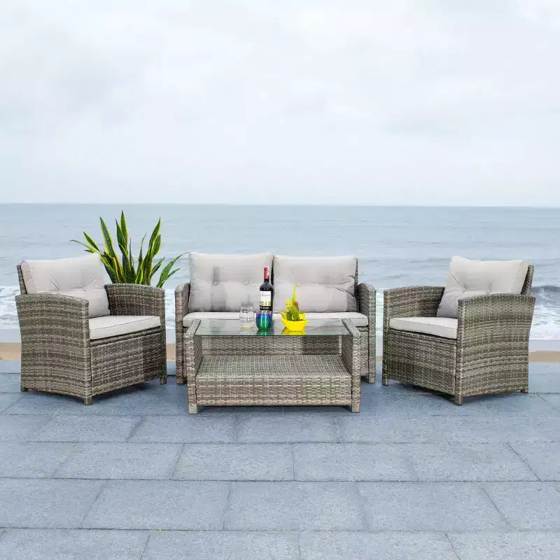Conjunto de sala de 4 piezas Vellor - Interior/exterior - PAT7516 - Safavieh