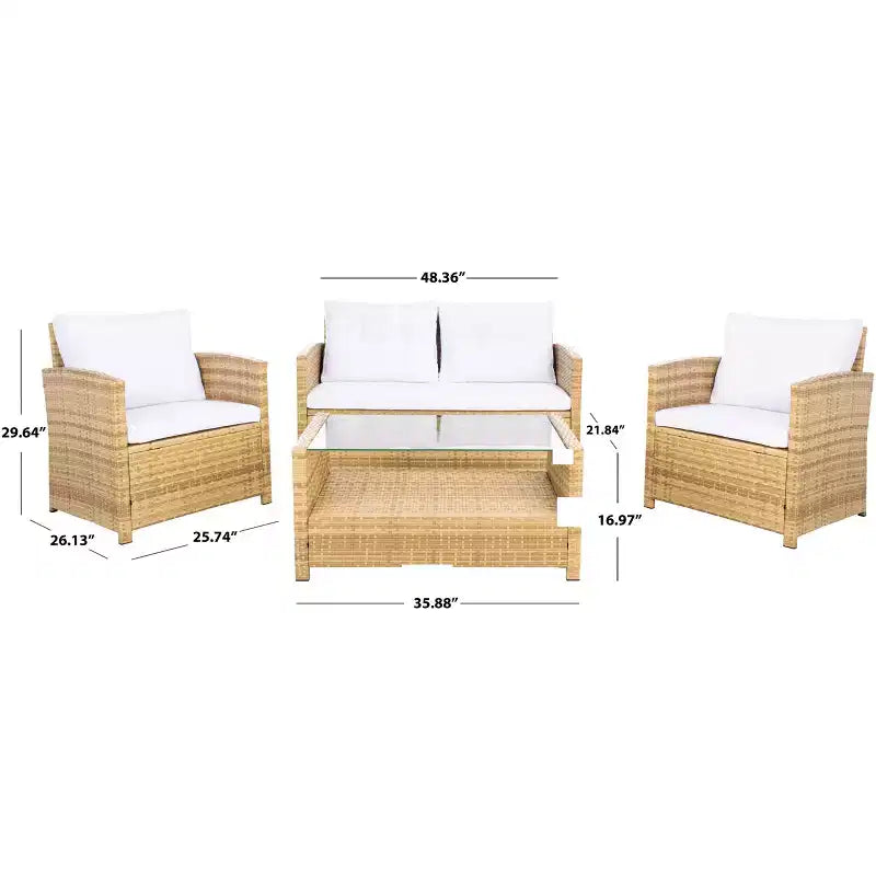 Conjunto de sala de 4 piezas Vellor - Interior/exterior - PAT7516 - Safavieh