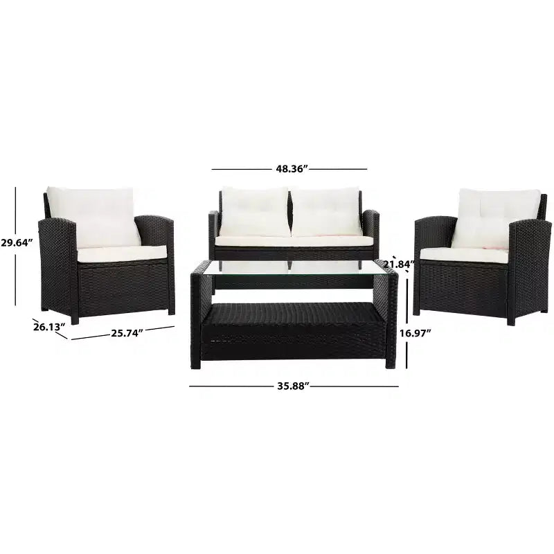Conjunto de sala de 4 piezas Vellor - Interior/exterior - PAT7516 - Safavieh