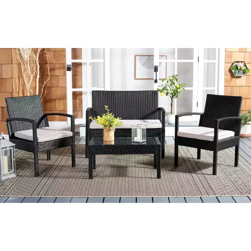 Juego de sala Bassey de 4 piezas - Interior/exterior - PAT7507 - Safavieh