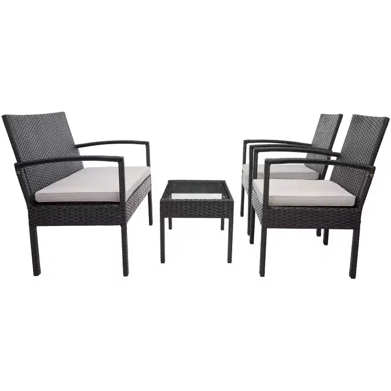 Juego de sala Bassey de 4 piezas - Interior/exterior - PAT7507 - Safavieh