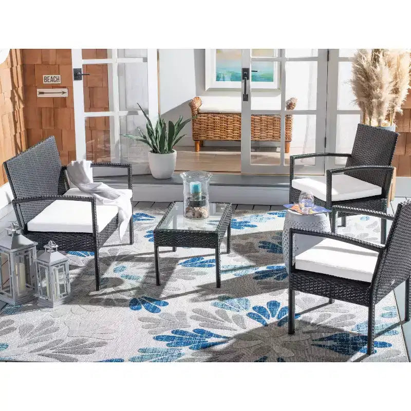 Juego de sala Bassey de 4 piezas - Interior/exterior - PAT7507 - Safavieh