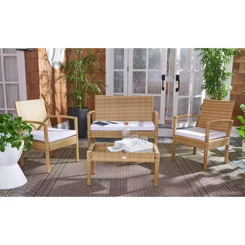 Juego de sala Bassey de 4 piezas - Interior/exterior - PAT7507 - Safavieh
