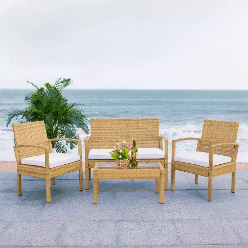 Juego de sala Bassey de 4 piezas - Interior/exterior - PAT7507 - Safavieh