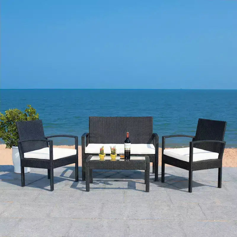 Juego de sala Bassey de 4 piezas - Interior/exterior - PAT7507 - Safavieh