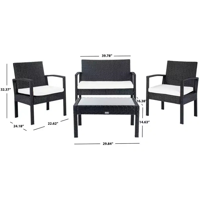 Juego de sala Bassey de 4 piezas - Interior/exterior - PAT7507 - Safavieh
