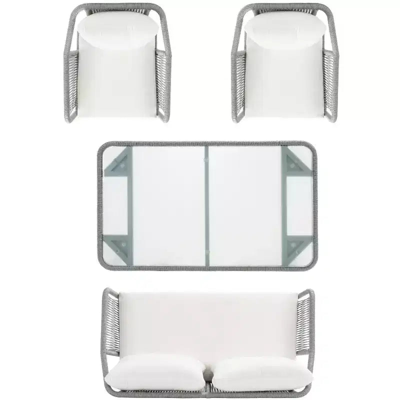 Conjunto de sala de 4 piezas de cuerda Torsla - Interior/exterior - PAT7520 - Safavieh