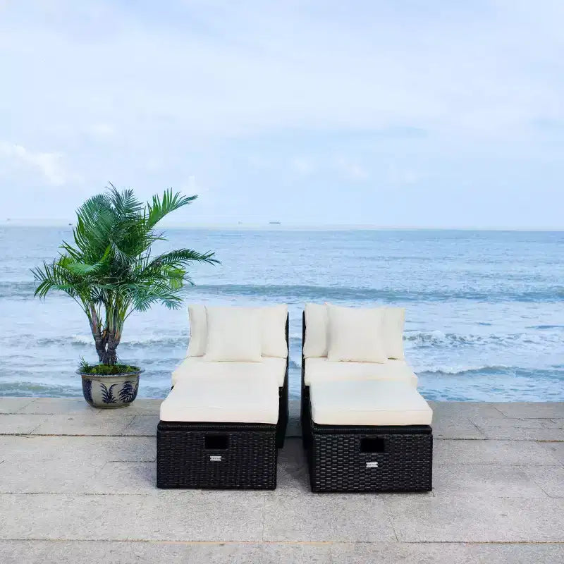 Pramla conjunto de sofá y otomana para patio - Interior/exterior - PAT7515 - Safavieh