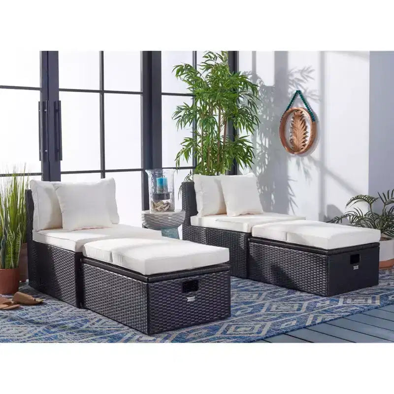 Pramla conjunto de sofá y otomana para patio - Interior/exterior - PAT7515 - Safavieh