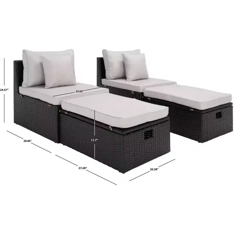 Pramla conjunto de sofá y otomana para patio - Interior/exterior - PAT7515 - Safavieh